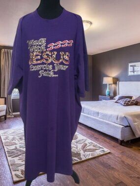 SAAD Oversized Purple Graphic Nightwear Gown  ✨Size: 3XL Plus✨